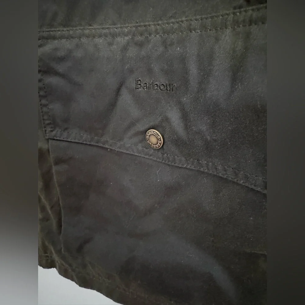 Barbour Croxdale Waxed Cotton Jacket in archive olive size 8 - Picture 5 of 10